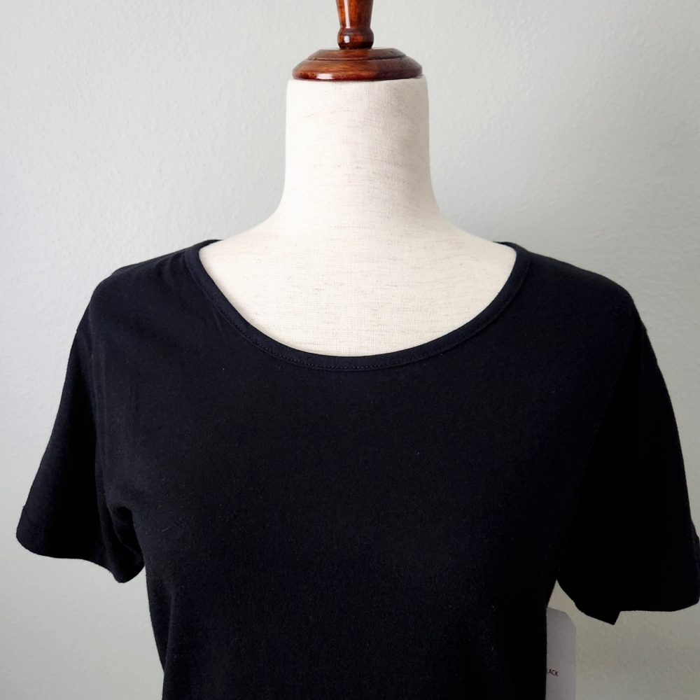 On Fire Black 100% Cotton Short Sleeve T-Shirt With Lace-Up Back, Size XL - Picture 4 of 16